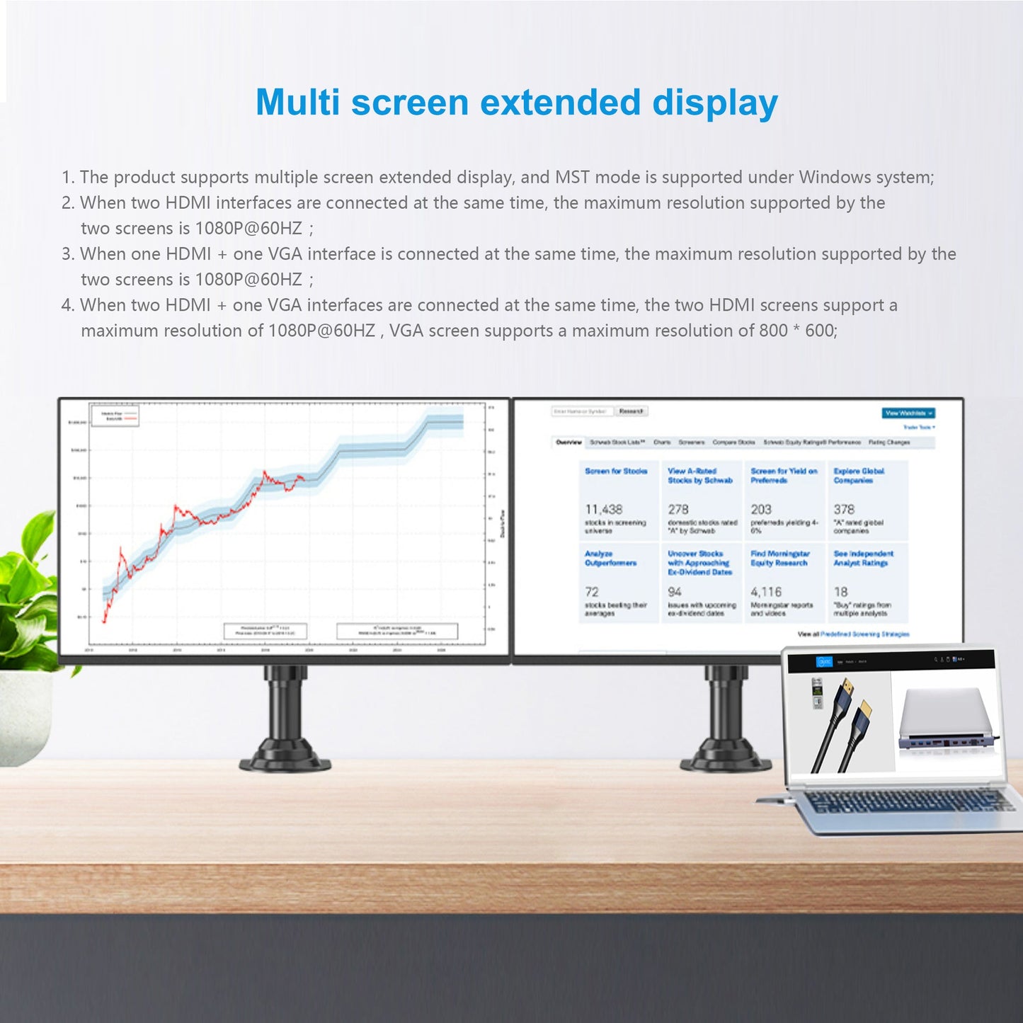 Cruxtec 11 in 1 USB-C Multifunction Docking Station with 100W PD