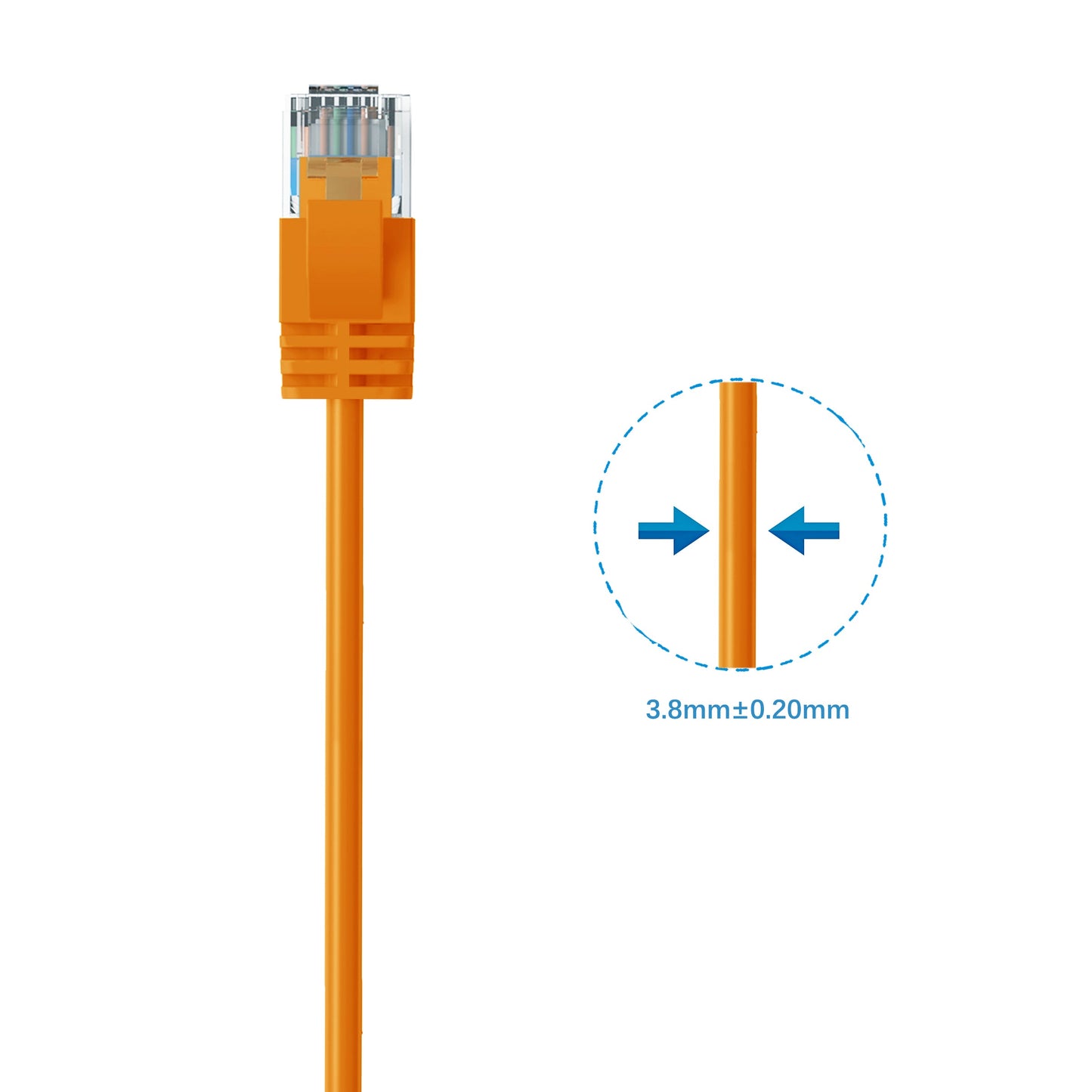 Cruxtec Ultra-Thin CAT6A UTP Ethernet Cable Orange
