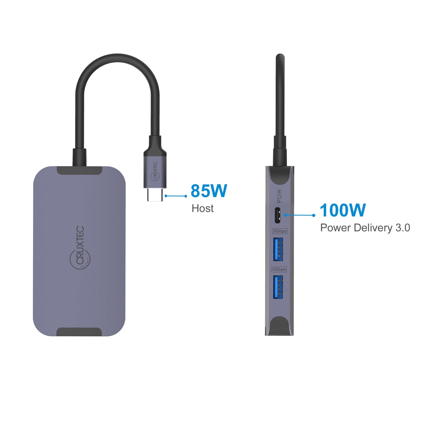 Cruxtec 6-in-1 USB-C to Dual HDMI Mini Dock