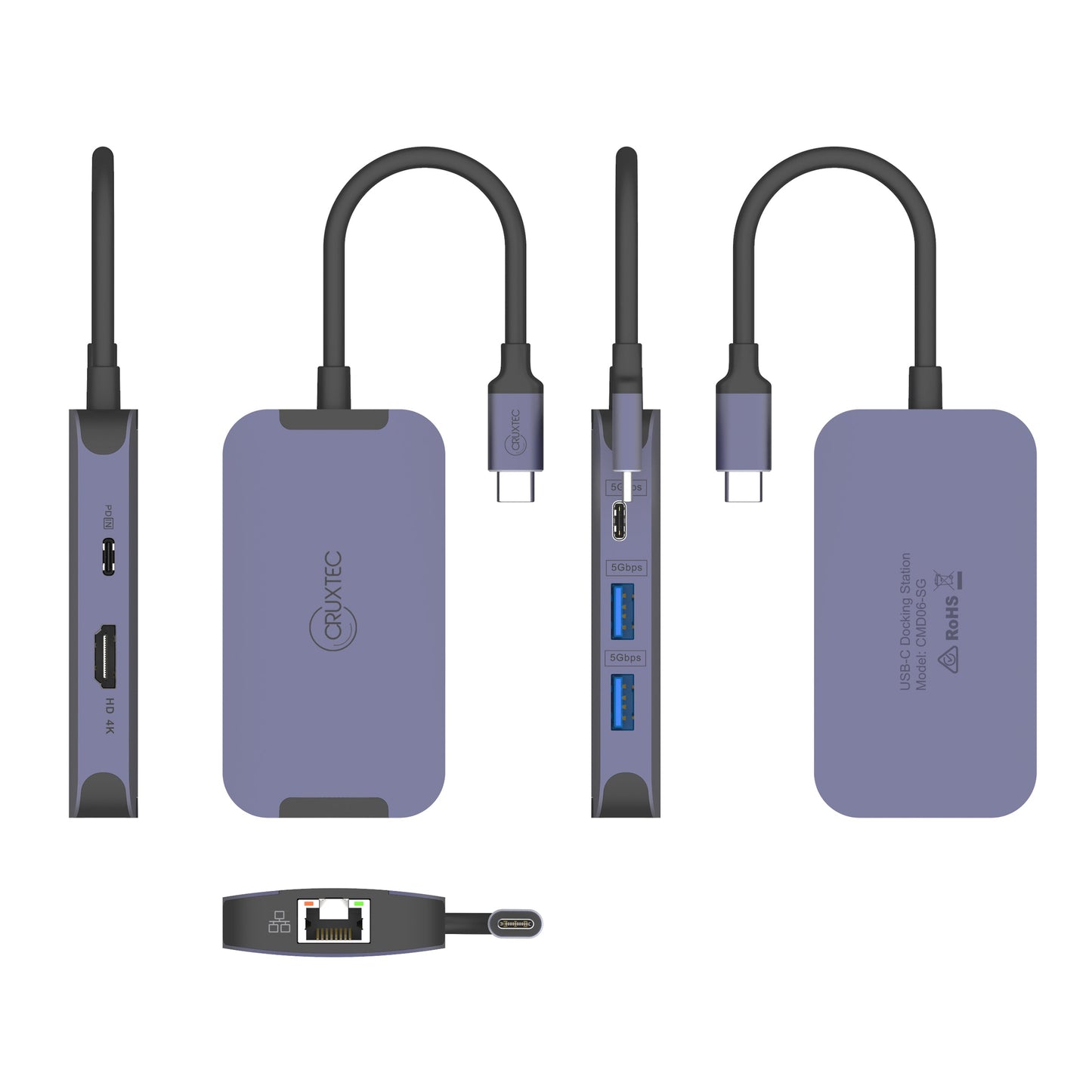 Cruxtec 6-in-1 USB-C Mini Dock