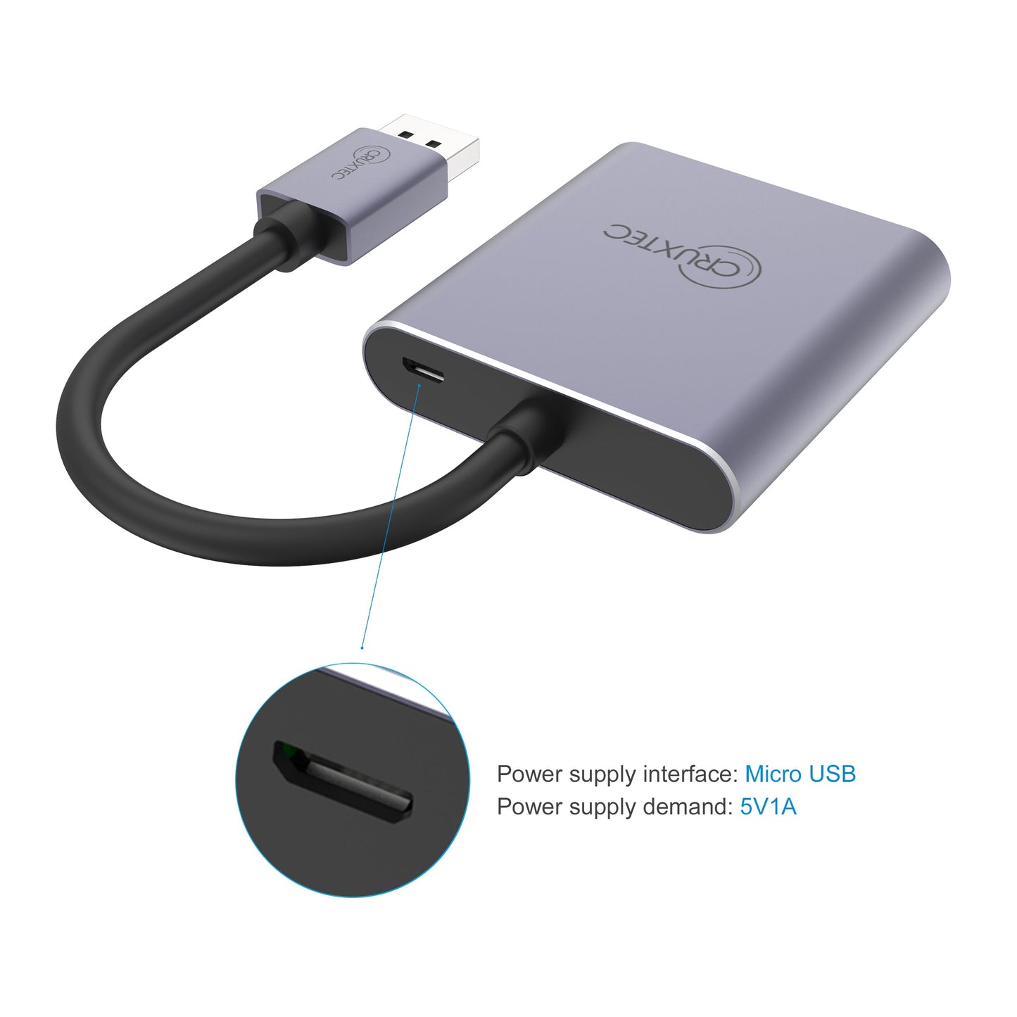 Cruxtec DisplayPort to Dual HDMI 4K Adapter